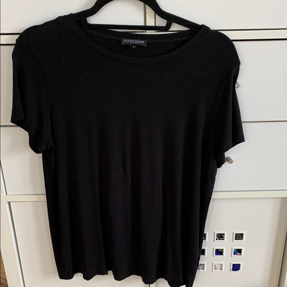 Eileen Fisher Black Short Sleeve Tee